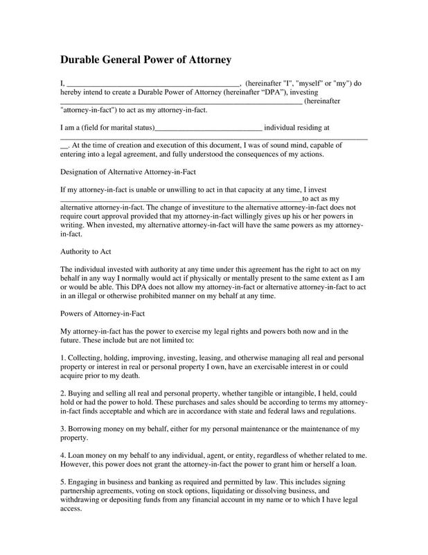 When is a General Power of Attorney Useful?