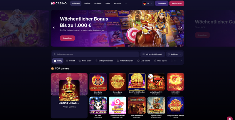 NV Online Casino-leverantörer och tillgängliga spel